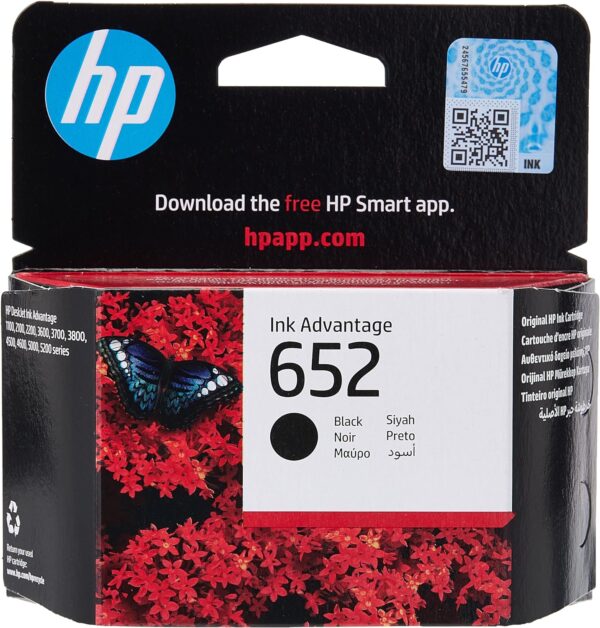 HP 652 cartouche d'encre Advantage noire authentique (F6V25AE)